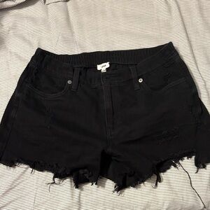 Aerie Stretch Waist Distressed Denim Shorts